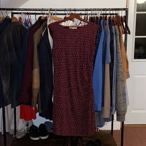LOFT Jersey dress, burgundy patterned